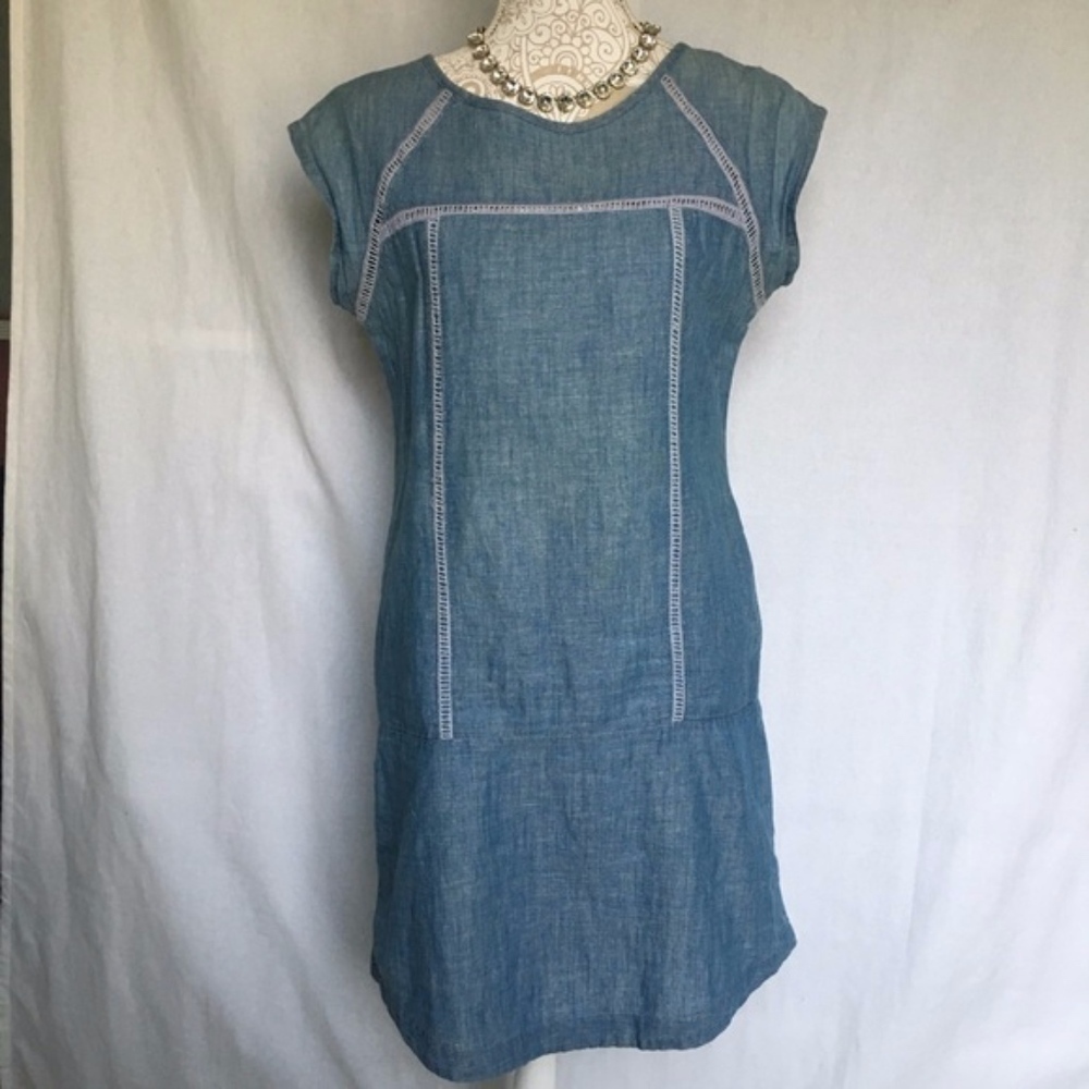 Kensie Chambray Blue Mini Dress